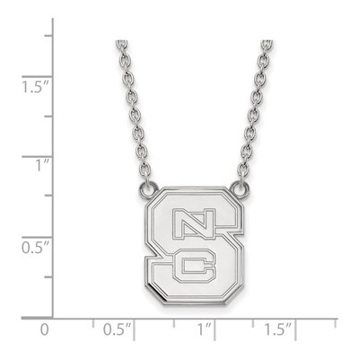 North Carolina State University 10K White Gold N-C-S Large Necklace – view 2