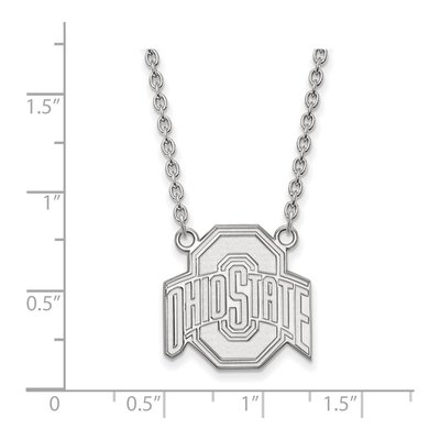 Ohio State University 10K White Gold Large Necklace – view 2