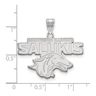Southern Illinois University 10K White Gold Salukis Large Pendant – view 2