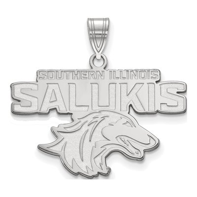Southern Illinois University 10K White Gold Salukis Large Pendant