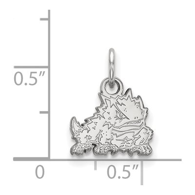 Texas Christian University 10K White Gold Horned Frog Extra Small Pendant – view 2