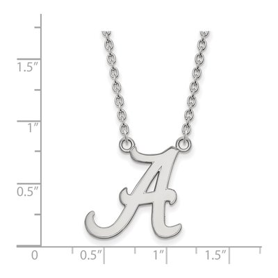 University of Alabama 10K White Gold Large Letter A Necklace – view 2