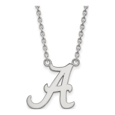 University of Alabama 10K White Gold Large Letter A Necklace
