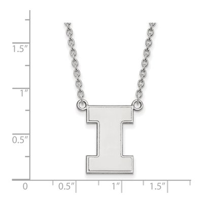 University of Illinois 10K White Gold Letter I Large Necklace – view 2