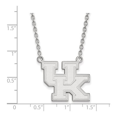 University of Kentucky 10K White Gold U-K Large Necklace – view 2