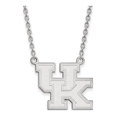 University of Kentucky 10K White Gold U-K Large Necklace
