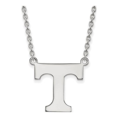 University of Tennessee 10K White Gold Large Of Letter T Necklace