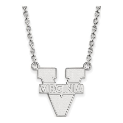 University of Virginia 10K White Gold Large Necklace