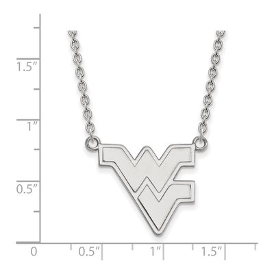 West Virginia University 10K White Gold W-V Large Necklace – view 3
