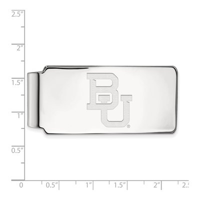 10K White Gold Logoart Baylor University Bears Money Clip – view 3