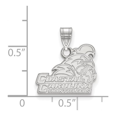 Coastal Carolina University 10K White Gold Chanticleers Small Pendant – view 2