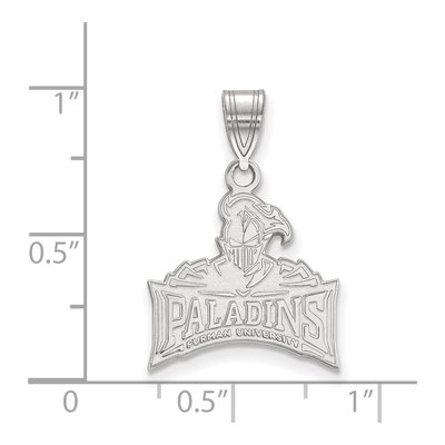 Furman University 10K White Gold Paladins Medium Pendant – view 2