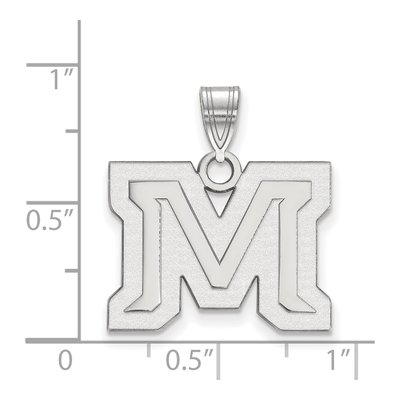 Montana State University 10K White Gold Medium Letter M Pendant – view 2