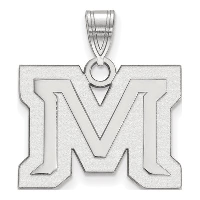 Montana State University 10K White Gold Medium Letter M Pendant