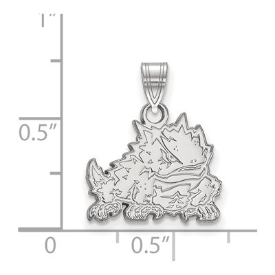 Texas Christian University 10K White Gold Horned Frog Small Pendant – view 2