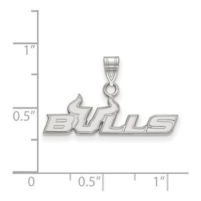 University of South Florida 10K White Gold Bulls Small Pendant – view 2