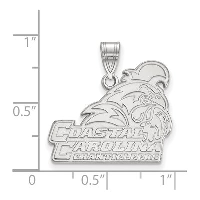 Coastal Carolina University 10K White Gold Chanticleers Large Pendant – view 2