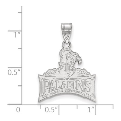 Furman University 10K White Gold Paladins Large Pendant – view 2