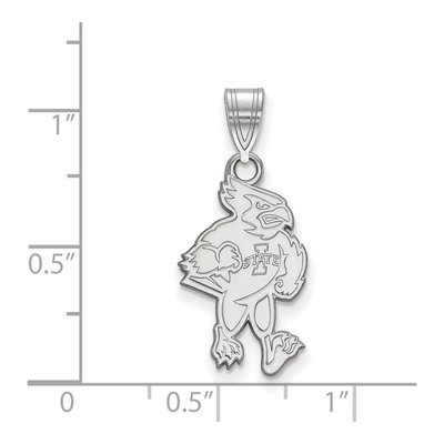 Iowa State University 10K White Gold Large Cyclones Pendant – view 2