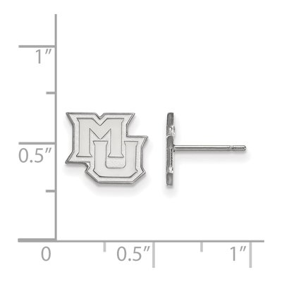 Marquette University 10K White Gold M-U Extra Small Stud Earrings – view 2