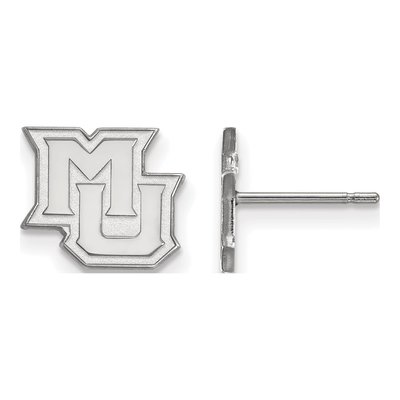 Marquette University 10K White Gold M-U Extra Small Stud Earrings