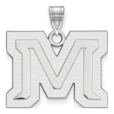 Montana State University 10K White Gold Large Letter M Pendant
