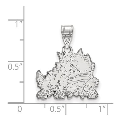 Texas Christian University 10K White Gold Horned Frog Medium Pendant – view 2