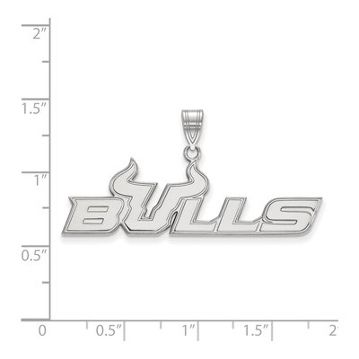 University of South Florida 10K White Gold Bulls Large Pendant – view 2