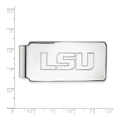 10K White Gold Logoart Louisiana State University L-S-U Money Clip – view 2