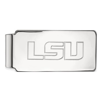 10K White Gold Logoart Louisiana State University L-S-U Money Clip