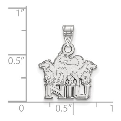 Northern Illinois University 10K White Gold Small N-I-U Pendant – view 2