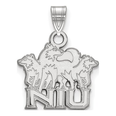 Northern Illinois University 10K White Gold Small N-I-U Pendant