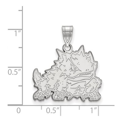 Texas Christian University 10K White Gold Horned Frog Large Pendant – view 2