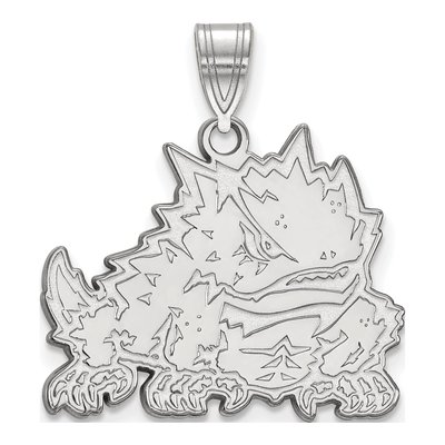 Texas Christian University 10K White Gold Horned Frog Large Pendant