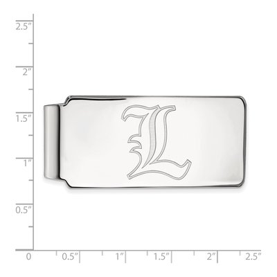 10K White Gold Logoart University Of Louisville Letter L Money Clip – view 2