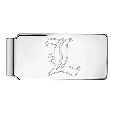 10K White Gold Logoart University Of Louisville Letter L Money Clip