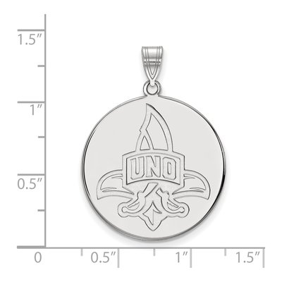 University of New Orleans 10K White Gold Extra Large Disc Pendant – view 2