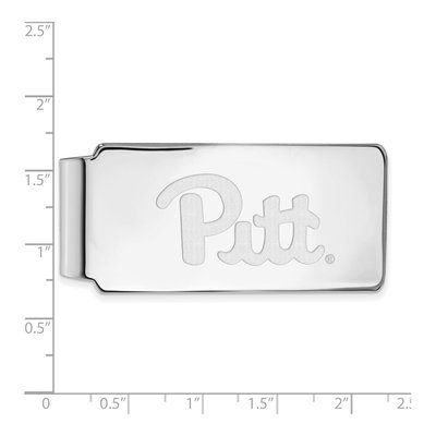10K White Gold Logoart University Of Pittsburgh Money Clip – view 2