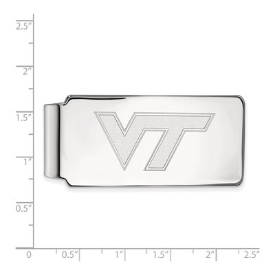10K White Gold Logoart Virginia Tech V-T Money Clip – view 2