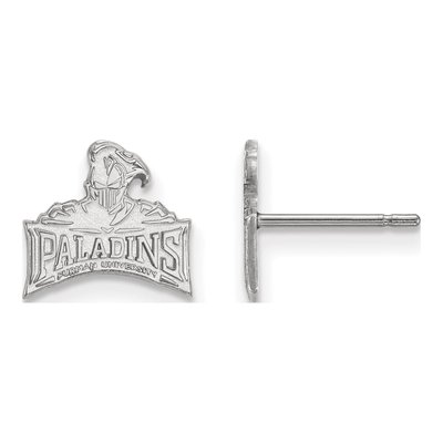 Furman University 10K White Gold Paladins Extra Small Stud Earrings