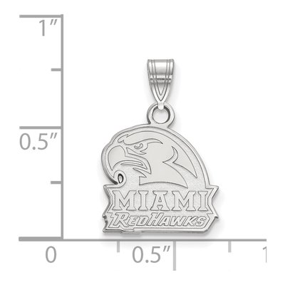 Miami University 10K White Gold Redhawks Small Pendant – view 2