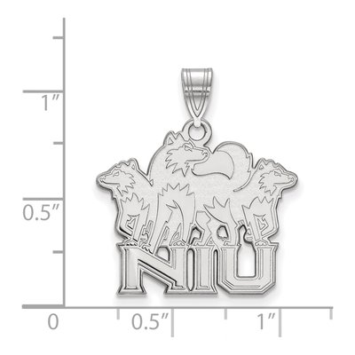 Northern Illinois University 10K White Gold Large N-I-U Pendant – view 2