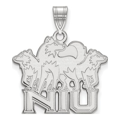 Northern Illinois University 10K White Gold Large N-I-U Pendant
