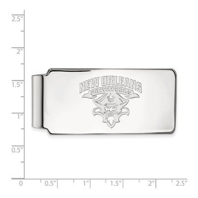 10K White Gold Logoart University Of New Orleans Privateers Money Clip – view 2