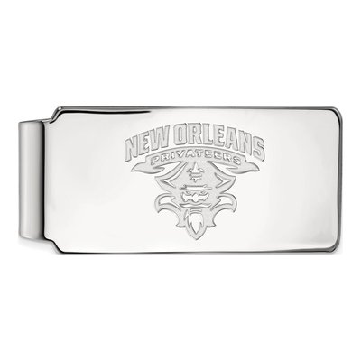 10K White Gold Logoart University Of New Orleans Privateers Money Clip