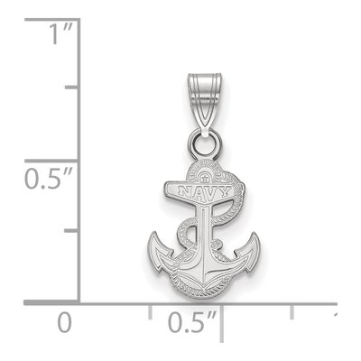 United States Naval Academy 10K White Gold Us Anchor Small Pendant – view 2