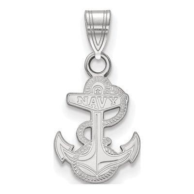 United States Naval Academy 10K White Gold Us Anchor Small Pendant