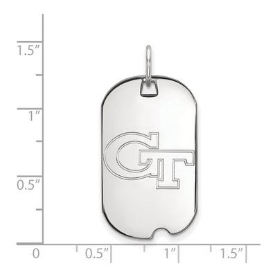 Georgia Institute of Technology 10K White Gold G-T Small Dog Tag Pendant – view 2