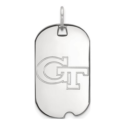 Georgia Institute of Technology 10K White Gold G-T Small Dog Tag Pendant