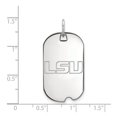 Louisiana State University 10K White Gold L-S-U Small Dog Tag Pendant – view 2